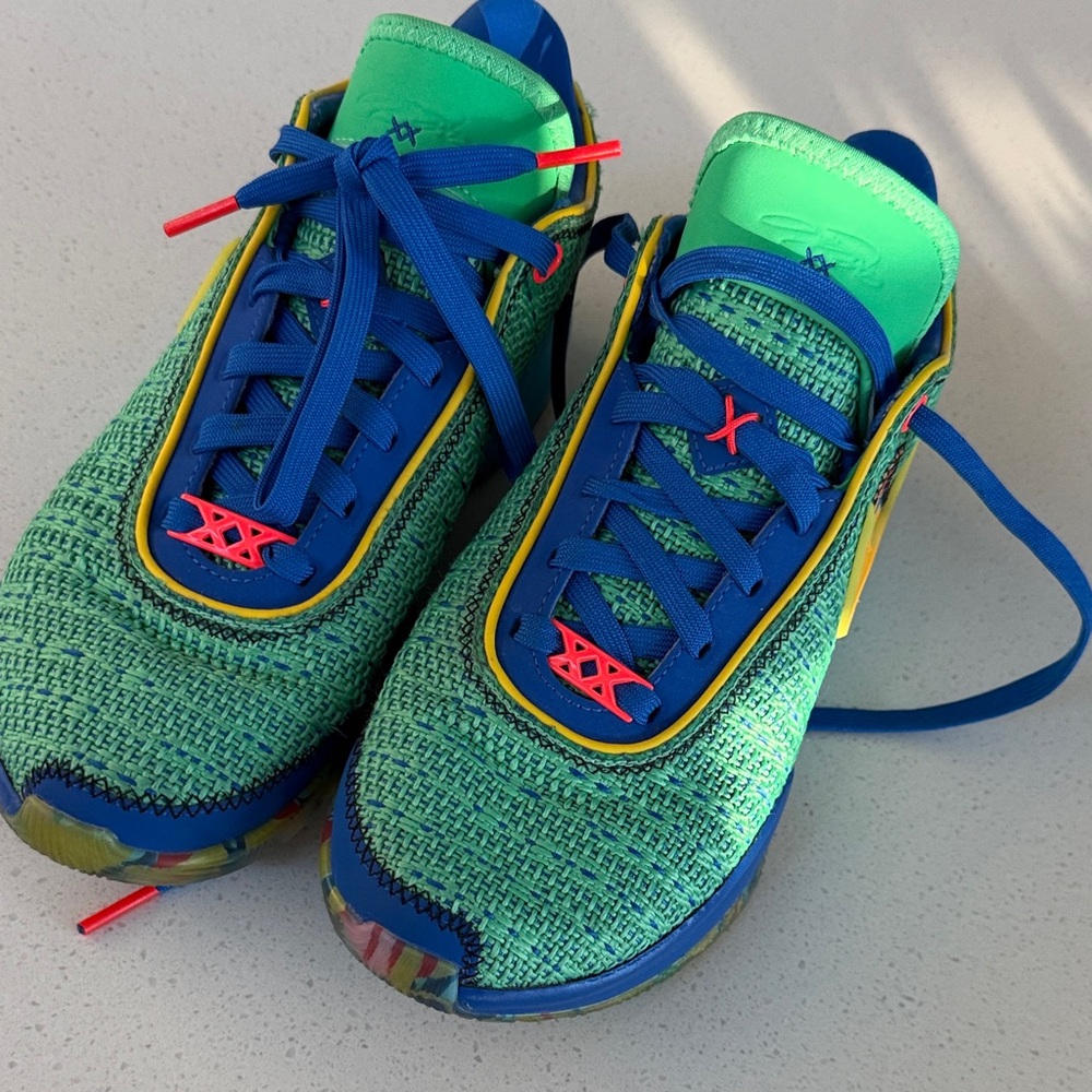 Nike Kids' Blue and Neon Green Sneakers